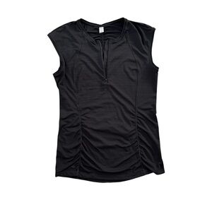 Athleta Pacifica Black Cap Sleeve Contoured Top Size M